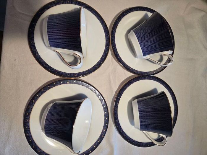 Wedgwood China Midnight design tea cup and saucer duo. Perfect.