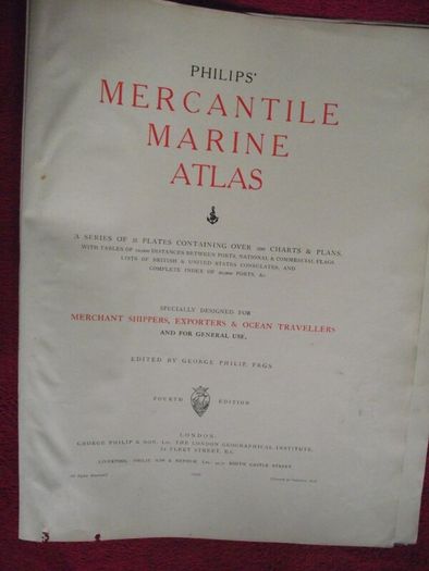 30 X Maps & Charts from Philip's Mercantile Marine Atlas of the World - Fourth Edition 1913