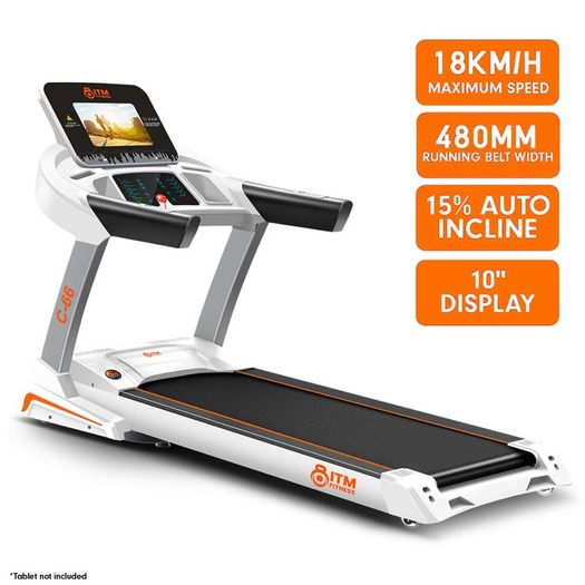 C66 Commercial SMART Treadmill with 1YR Warranty, 3HP Motor 18KM PER HOUR, WiFi Colour Touchscreen Media Player, Watch Netflix, YouTube, etc, Download Any App, Flash Sale