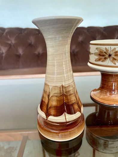 Vintage Set Jersey Pottery Planter Vase and Posy Vase Hand Painted 1970s