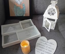 Candle holder, pictures