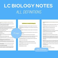 Leaving Cert Biology All Definitions