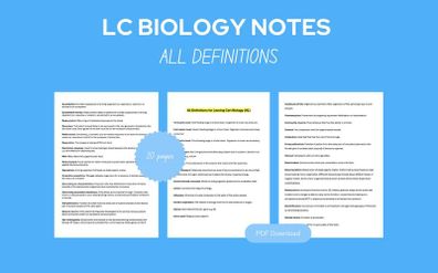 Leaving Cert Biology All Definitions