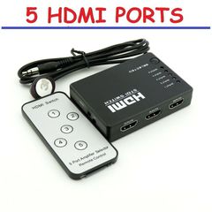 HDMI 5 Port Selector Switcher Splitter Switch Hub with Remote 1080p for HDTV PS3