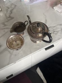 silver plated teapot set