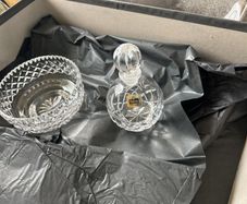 Cavan crystal perfume bottle and bowl