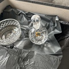 Cavan crystal perfume bottle and bowl