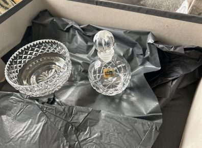Cavan crystal perfume bottle and bowl