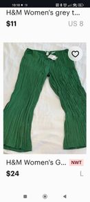 green plisse trousers