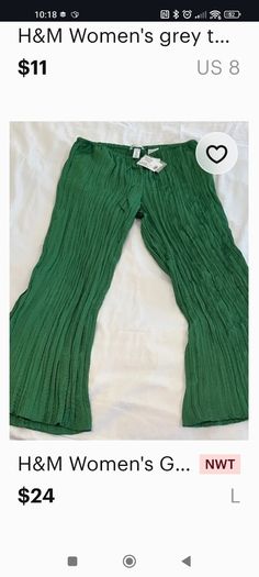 green plisse trousers