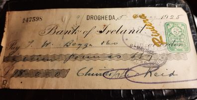 Antique cheque dated 1925