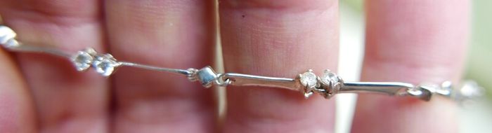 Fields Sterling Silver 925 Cubic Zirconia Necklet l16" 20,93g