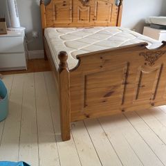 wooden double bed