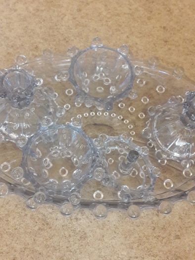 vintage glass dressing table set