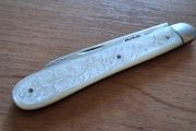 Silver hallmarked mother of pearl fruit knife