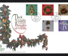 2001 Isle of Man Christmas: Decorations by Isle of Man Floreat workshops Commemorative Stamps First Day Cover (FDC)