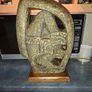 Large Mayan Sculpture Lamp is inspired by Mesoamerican figures, specifically the Chacmool Image 4