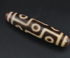Antique Himalayan Tibetan 9 Eyes Agate Dzi Bead Amulet Pendant