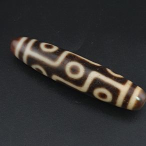 Antique Himalayan Tibetan 9 Eyes Agate Dzi Bead Amulet Pendant