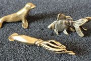 3 brass animals. Solid brass.