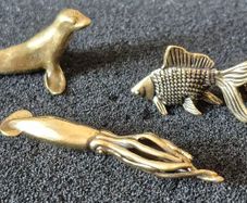 3 brass animals. Solid brass.