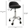 Black Adjustable Swivel Rolling Cushion Tattoo Massage Hydraulic Salon Stool with Back,5 Wheels (FREE POSTAGE) Image 2