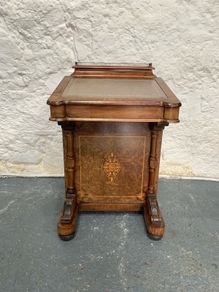 Victorian Burr Walnut Davenport Writing Desk.