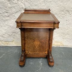 Victorian Burr Walnut Davenport Writing Desk.