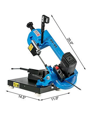 BS-85 Benchtop Portable Metal Bandsaw 1KW Band Saw for Cutting Wood Glass Fiber Plastic Woodworking Blade Speed 40-88MPM