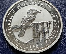 Australia 1998 Kookaburra 1 Oz Silver 1 Dollar