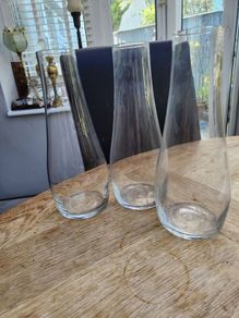 glass vases 25cm. Price for all three.