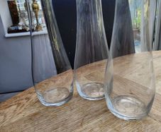 glass vases 25cm. Price for all three.
