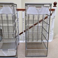 TWO IKEA Metal 6 drawer basket units