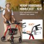 Rollator Walker for Seniors and Adult, Lightweight Aluminum Foldable Rolling Walker with Adjustable Seat and Handle, Outdoor Mobility Rollator Walker with 8" All Terrain Wheels, 300LBS Capacity Image 2