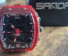 Sanda Lognce analogue-digital sports watch - red