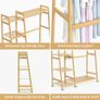 Kids Clothing Rack with Shelves, Bamboo Clothes Garment Rack for Kids Child Baby, Kids Dress Up Storage Rack with Top Shelf, Toddlers Wardrobe Closet for Nursery Image 4