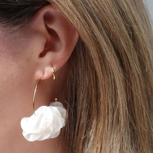 Mignonne Gavigan Gold With Pearl Mini Lolita Hoops