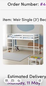 White mid sleeper kids bed