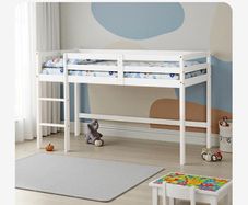 White mid sleeper kids bed
