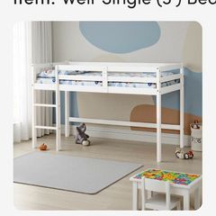 White mid sleeper kids bed