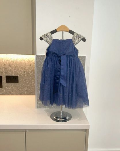 Brand New Navy & Cream Girls Dress from Sugar Plum. Age UK 2yrs / EU 92
