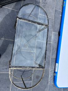 Coffee table Vintage-Style Indoor Metal & Glass Table 3 Piece Design