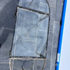 Coffee table Vintage-Style Indoor Metal & Glass Table 3 Piece Design