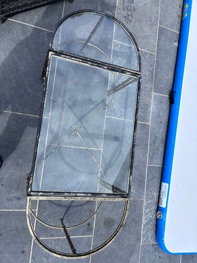 Coffee table Vintage-Style Indoor Metal & Glass Table 3 Piece Design