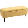 Storage Bench, Storage Trunk, Upholstered Bench, Linen Look, up to 150 kg, 101x38.5x44.5 cm, Yellow Image 5