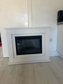 Electric LED contemporary Fireplace - off white