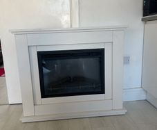 Electric LED contemporary Fireplace - off white