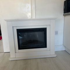 Electric LED contemporary Fireplace - off white