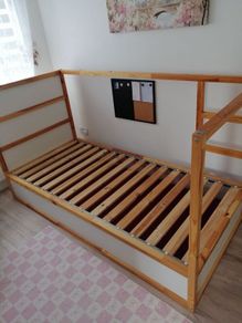 Ikea frame bed high and low