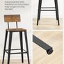 Vintage  Bar Stools Set of 2 with Backrest Steel Frame Image 8